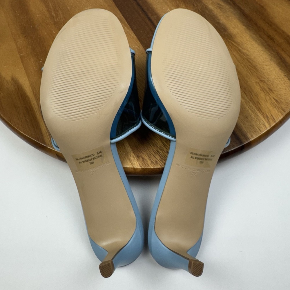 New NWOB Womens Steve Madden Paloma Blue Slip On Heeled Mules Sandals Size 8 M - Picture 7 of 8